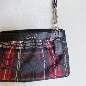 Tartan coach wristlet